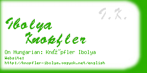 ibolya knopfler business card